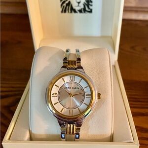 Anne Klein Two-Tone Gold and Silver Women's Bracelet Watch